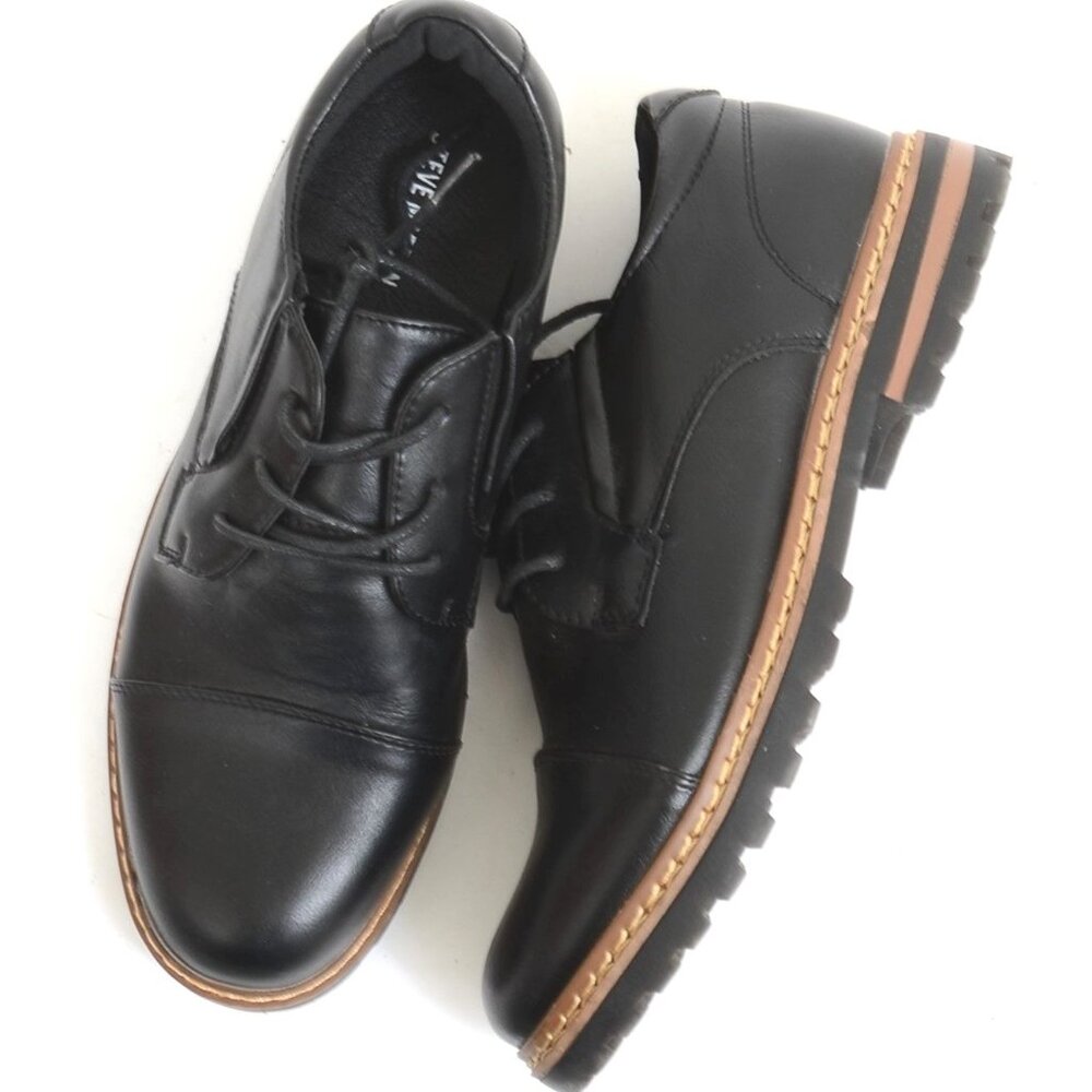 STEVE MADDEN Saflet Derby Lug Sole Shoes Boys Size 7 Women's 8.5 Academia Preppy